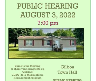 Gilboa CDBG Mobile Home Replacement Program Public Hearing
