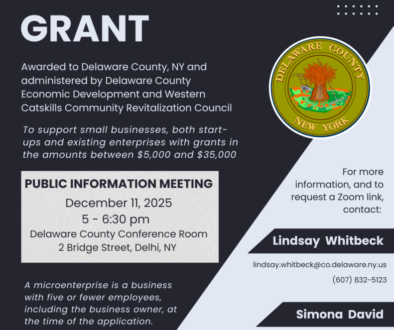 DELAWARE COUNTY MICROENTERPRISE GRANT ANNOUNCED