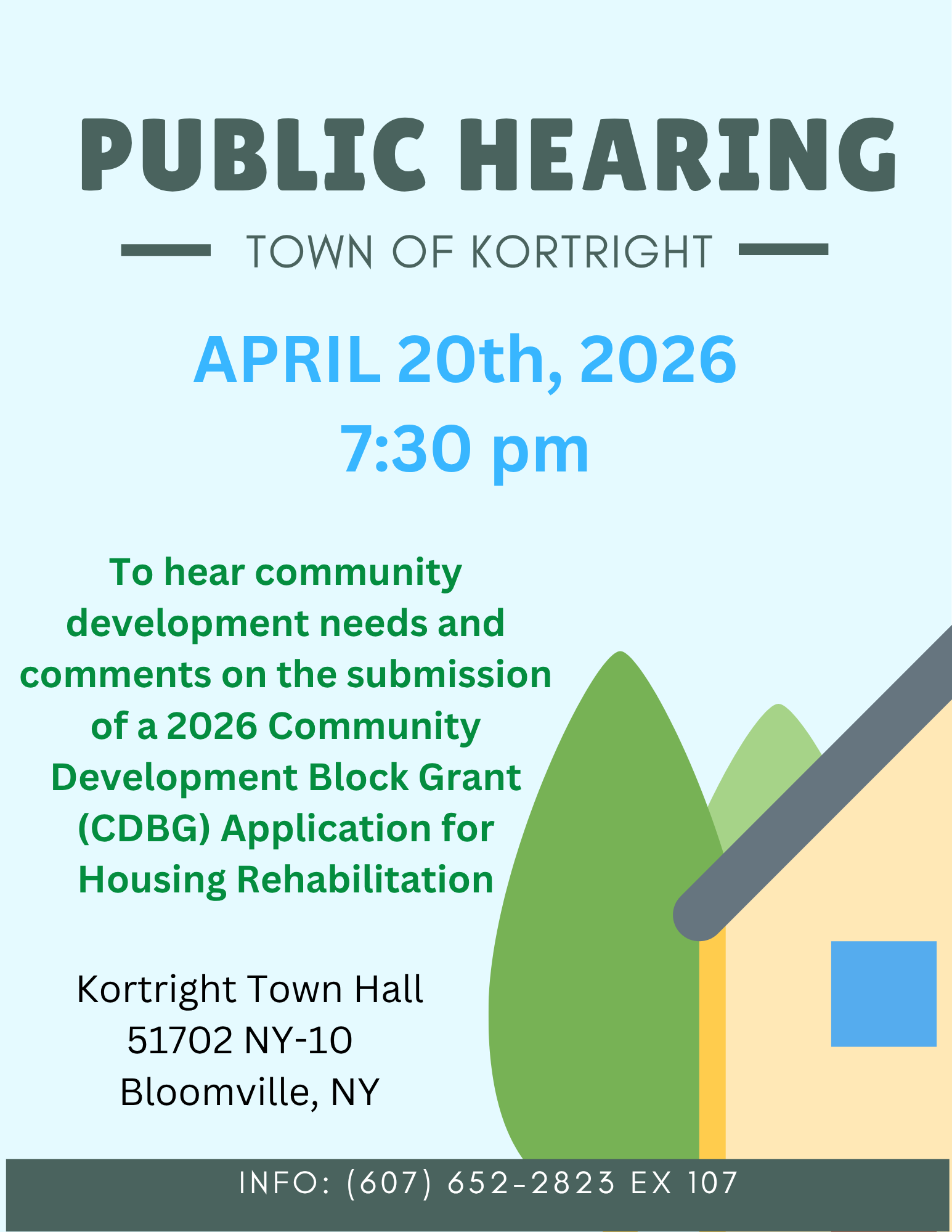 TOWN OF KORTRIGHT CDBG PUBLIC HEARING