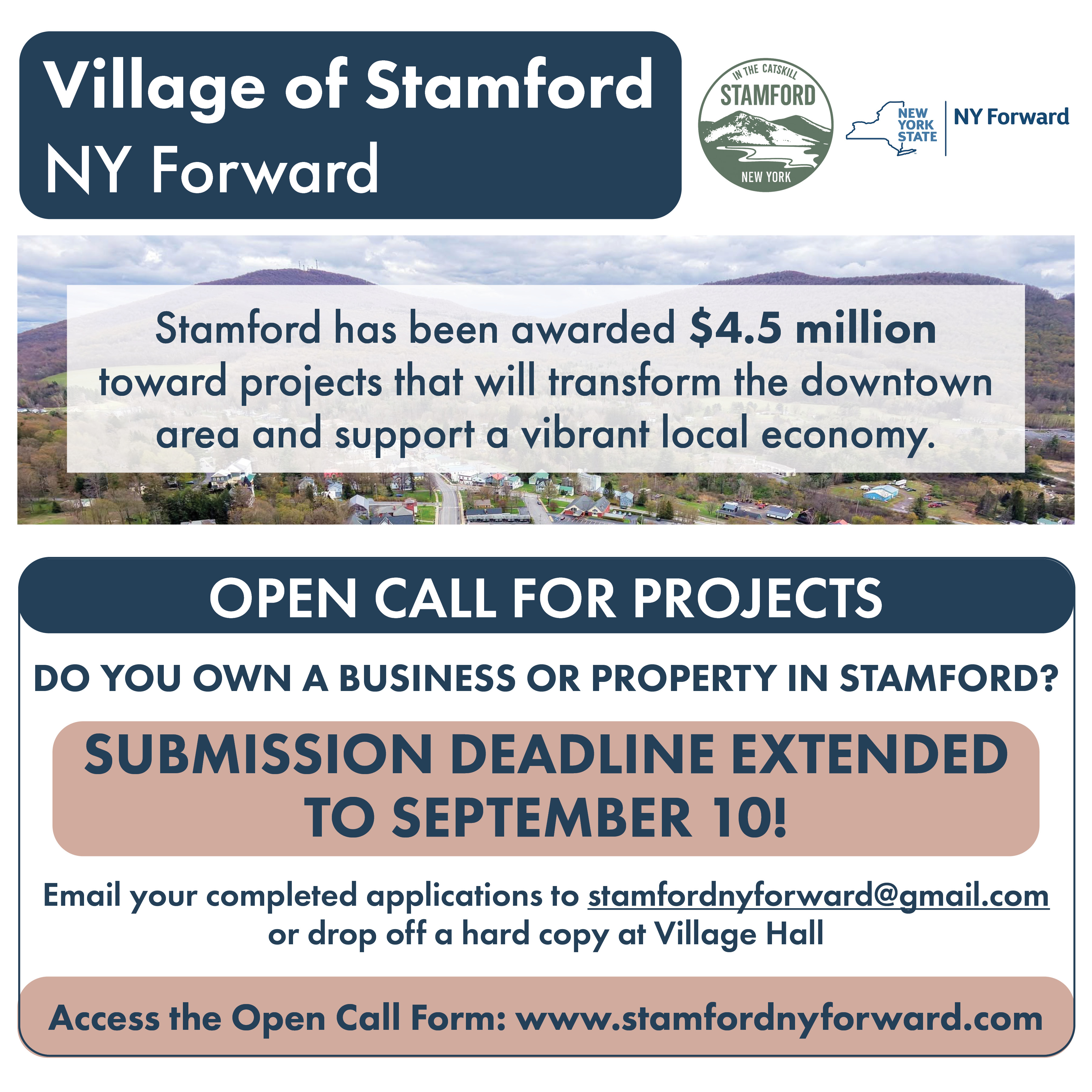 Village of Stamford NY Forward Grant-DEADLINE EXTENDED